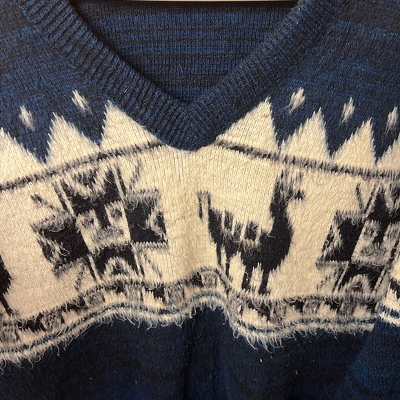 Yejidos-Cortez Alpaca V Neck Long Sleeve Knit‎ Sweater XL Ecuador Wool vintage - Picture 8 of 9